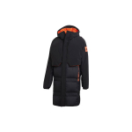 Adidas Myshelter C.R. &Scaron;ilta, nusegama, apverčiama ilga pūkinė striukė su kapi&scaron;onu vyrams, vir&scaron;utinis drabužis, juoda FR9527 L black
