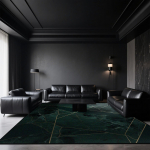 Juodo marmuro kilimai svetainei, tamsių tonų dekoravimas, namų sofa, didelio dydžio kilimai, miegamasis, drabužinė, trumpo aksomo grindų kilimėlis 100*160cm