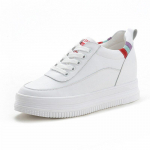 100 % natūralios odos batai moteri&scaron;ki madingi sportbačiai saldūs moteri&scaron;ki balti batai, auk&scaron;tis didėjantis 7 cm 34