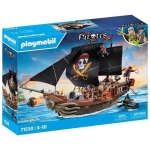 PLAYMOBIL 71530 Bateau pirates, 137 pi&egrave;ces dont 3 personnages et 4 animaux, Les Pirates, Jeu de r&ocirc;le cr&eacute;atif, D&egrave;s 4 ans gryna