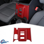 Window Lift Switch Panel Decor Cover for Ford Bronco 4 doors Red Carbon Fiber