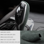 Alcantara uždengimas pavarų svirties rankenėlei BMW 5 G30 G38 6 G32 7 G11 G12 X3 X4 G01 G02 G08 2018   2024 žalia