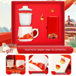 Auk&scaron;čiausios kokybės verslo dovanų rinkinys su termostaliniu keraminiu puodeliu