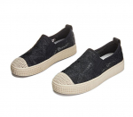 2025 Nauja Mada Moteri&scaron;ki Plok&scaron;čiapadžiai Pavasaris Vasara Kvėpuojantys Nėriniai Kasdieniai Žvejų Batai Mergaitė Patogūs Užmaunami Loferiai 40 juoda