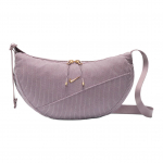 Nike Aura Auksinio Logotipo Pusmėnulio Formos Krep&scaron;ys Velveto Audinio Pečių Crossbody Krep&scaron;ys &Scaron;viesiai Mineralinės Violetinės Spalvos Moteri&scaron;ki krep&scaron;iai IH2122226 Light Ore Purple