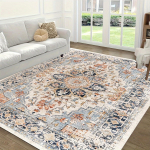 Bohemi&scaron;kas vintažinis kilimas Neslystanti kilimėlis su sudėtingu gėlių ra&scaron;tu, mink&scaron;tas kilimėlis svetainei, miegamajam, virtuvei, biuro dekoravimui 100cm x 150cm