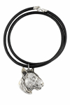 Bull Terrier, Bully III - Necklace with dog, silver-plated pendant for dog fan, unique jewelry by Art-Dog brand black