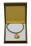Petit Basset Griffon Vend&eacute;en - Dog necklace in gift box, gold-plated pendant for dog fan, striking jewellery by Art-Dog brown