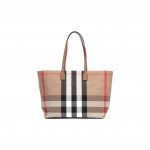 Burberry dryžuotas languotas dizainas rankinė medvilninė rankena peties rankinė moteri&scaron;kas stilius beržo rudumo ruda
