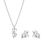 Pandora Logotipo dizainas 925 sidabro imitacijos perlo kubinio cirkonio karoliai Unisex karoliai ZT3130-1 Box