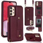 Dirželis Odinė Piniginė Telefono Dėklas Samsung Galaxy S26 S25 Edge S24 Ultra S23 Plus S22 A17 A56 A36 A26 A16 A55 A15 A54 Dangtelis Samsung S25 Edge black
