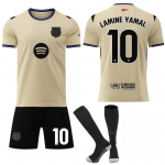 Vaikų Lamine Yamal 25/26 FC Barcelona Nr. 10 kvėpuojančio poliesterio geltonos spalvos jaunimo futbolo komplektų 110-120 CM geltona