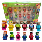 Mano Pasaulis Minecraft Figūrėlių Rinkinys Zombių Figūrėlės Veikėjai 12 Vnt.