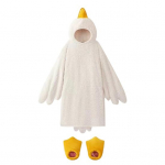 Juokingas žąsiuko ir anties kostiumas vaikams ir suaugusiems, su gobtuvu gyvūno kombinezonas pižama, mink&scaron;tas pliu&scaron;inis dėvimas pledas, Helovino Cosplay M A balta