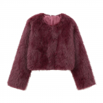 Moterų Cardigan Striukė Apvalia Kaklo Ki&scaron;enė Kailinė Striukė Vienspalvė Laisva Suede Striukė Streetwear Vintag Vir&scaron;utinis Drabužis XS vyno raudonos spalvos