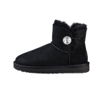 UGG Mini Bailey Button Bling Fleece Lined 'Juoda Balta' Moteri&scaron;ki 1016554-BLK 36