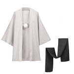 DAZCOS Haori Kimono Striukė Vyrams su &Scaron;aliu Anime Cosplay Kostiumas Suaugusiųjų Apranga Japonijos Kimono Comic-Con Karnavalo Drabužiai XS（old） white