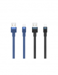 REMAX Flushing 2.4A elastingas aliumininis duomenų kabelis 1m RC-C001 A-L (USB - Lightning) : Spalva - Juoda