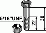 Varžtas su savaime užsifiksuojančia veržle - 5/16''UNF