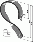 Spyruoklinis stiebas 90x13x525, de&scaron;inė