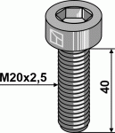 Varžtas su vidiniu &scaron;e&scaron;iakampiu - M20x2,5 - 10.9