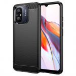 Juodas dėklas Carbon Case telefonui XIAOMI REDMI 11A / POCO C55 / REDMI 12C
