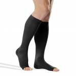 Kompresinės kojinės iki kelių atvirais pir&scaron;tų galais Tonus Elast 0408 LUX, II klasė - 2. S , 2 (170 &mdash; 182 cm) , Juodas