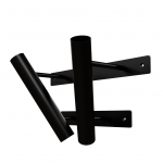 Dvigubas vėliavų laikiklis (juodas)