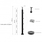 Turėklo statramstis H-960mm RAL-9005