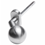 Fiksuota apvali durų rankenėlė i&scaron; nerūdijančio plieno