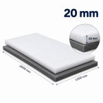 Putų polietileno lapas 20mm 1.2mx2m baltas 1 vnt.