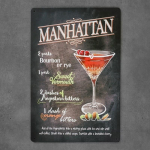 Metalinė dekoratyvinė plok&scaron;tė DRINK MANHATTAN