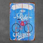 Metalinė dekoratyvinė plok&scaron;tė RIDE BICYCLE