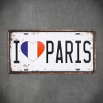 Dekoratyvinė metalinė lentelė I LOVE PARIS