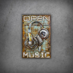 3D metalo atvaizdas LOFT MUSIC RECORD 60x90 cm