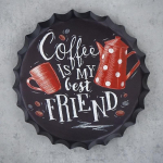 Dekoratyvinis metalinis sieninis dangtelis COFFEE