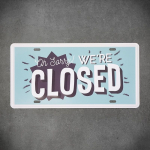 Dekoratyvinė metalinė lentelė WE ARE CLOSED 3