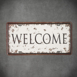 Dekoratyvinė metalinė lentelė WELCOME