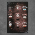 Dekoratyvinė metalinė lentelė BEAN COFFEE MENU