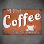 Dekoratyvinė metalinė lentelė COFFEE FRESH BREWED