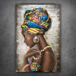 3D metalinis atvaizdas LOFT LADY AFRICA 80x120 cm