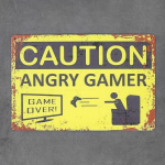 Metalinė dekoratyvinė plok&scaron;tė ANGRY GAMER 2