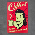 COFFEE RETRO dekoratyvinė metalinė lentelė