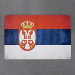 Metalinė dekoratyvinė plok&scaron;tė SERBIJOS VĖLIAVA