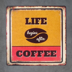 Metalinė dekoratyvinė plok&scaron;tė LIFE COFFEE