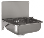 Nerūdijančio plieno plautuvė su galine sienele, grotelėmis, i&scaron;bėgimas 50 mm, su sifonu, matinė