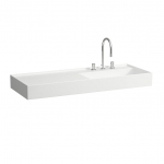 Kartell by Laufen praustuvas 1200x460x120mm su plačiu kra&scaron;tu kairėje, paslėptu nuotaku, baltas