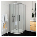 Pusapvalė du&scaron;o kabina ECR2N su 2 el. slank. durimis, prof. blizgus, stiklas skaidrus