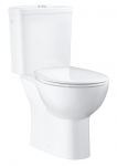 Pastatomas WC puodas Grohe BAU Rimless su bakeliu, dangčiu soft-close, horizontalus i&scaron;b.