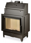 Plieninis židinio ugniakuras su &scaron;ilumokaičiu ROMOTOP KV HEAT HW2Z01 70.50
